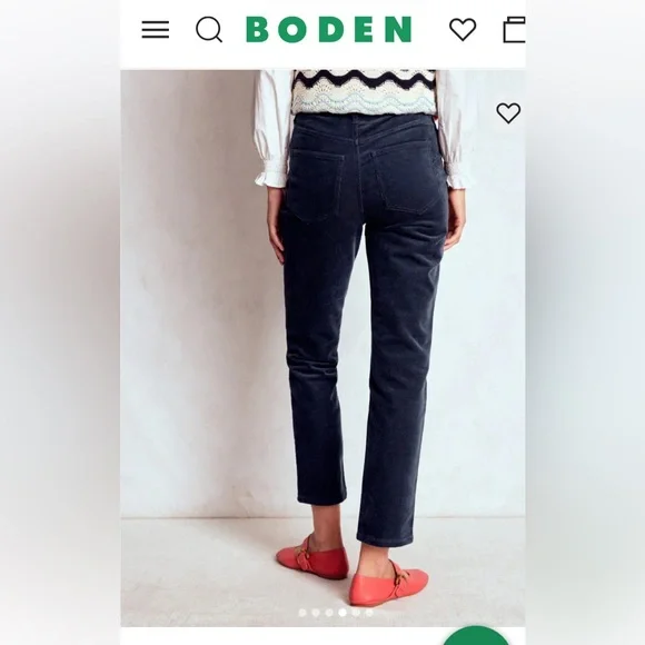Boden Petite Cord Girlfriend Jeans in Navy - Picture 3 of 8